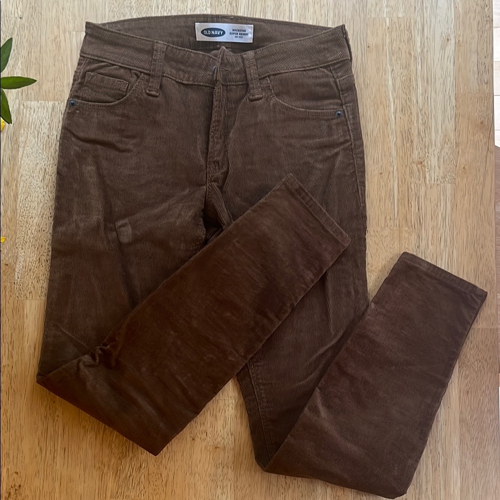 Old Navy Rockstar Super Skinny Brown Corduroy Pants